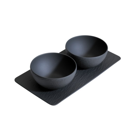 Villeroy & Boch Manufacture Rock Condiment Bowl Set, 3 Pieces