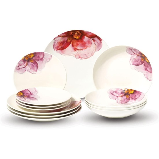 Villeroy Boch Rose Garden 12-pc Dinnerware Set, Service for 4