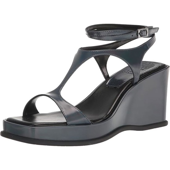  Women’s Fetemee Ankle Strap Wedge Sandal, Gunmetal, 8