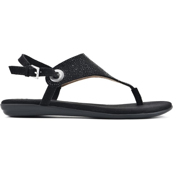  Women’s London 2 Flat Thong Sandals, Black, 7M