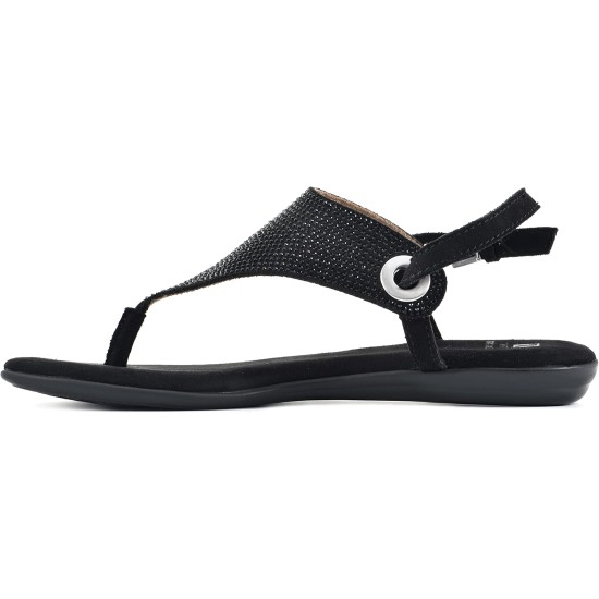  Women’s London 2 Flat Thong Sandals, Black, 7M