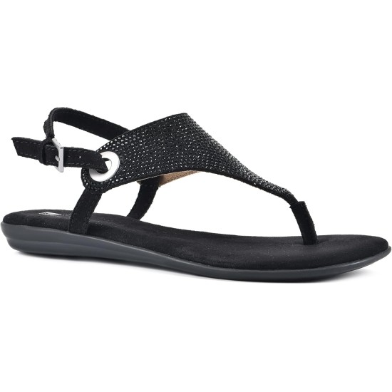  Women’s London 2 Flat Thong Sandals, Black, 7M