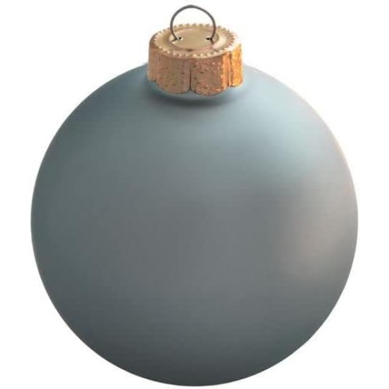  3.25″ Glass Christmas Ornaments – Box of 4, Baby Blue