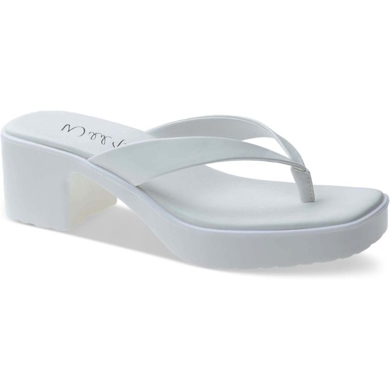  Apolo Slip-On Platform Thong Jelly Dress Sandals, White, 7M