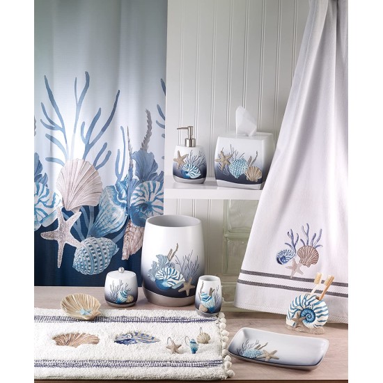  Blue Lagoon Ombre Seashells Tissue Box Cover