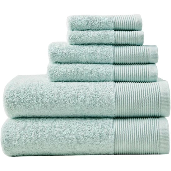  Nuage Cotton Lyocell Blend 6 Piece Towel Set – Seafoam