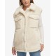  Jeans Women’s Snap-Front Shirt-Style Sherpa Vest – Chalk