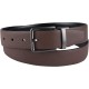  Men’s Reversible Textured Dress Belt, Black/Brown, Small