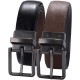  Men’s Reversible Textured Dress Belt, Black/Brown, Small