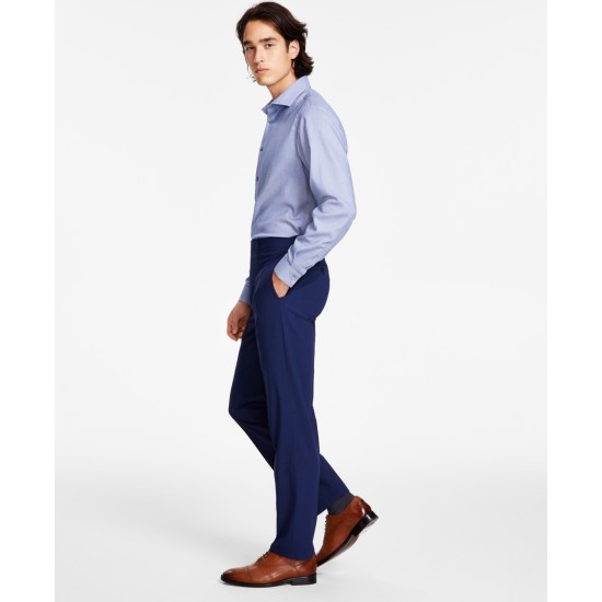  Men’s Slim-Fit Performance Dress Pants, Blue, 40×30