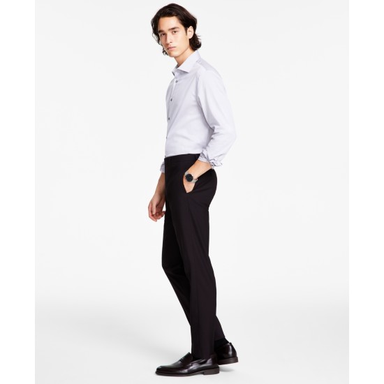  Men’s Slim-Fit Performance Dress Pants, Wine, 33×30