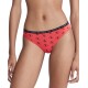  Women’s CK One Cotton Singles Thong Underwear, Red, Medium