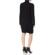  Womens Half SIZP Sweater Dress Sweater Dress,Black,Small