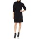  Womens Half SIZP Sweater Dress Sweater Dress,Black,Medium