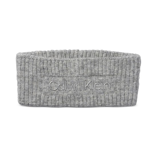  Women’s Ribbed Logo Headband – Heather Mid Gray