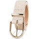  Women’s Rounded Buckle Trouser Pant Dress Belt – Natural, 3X