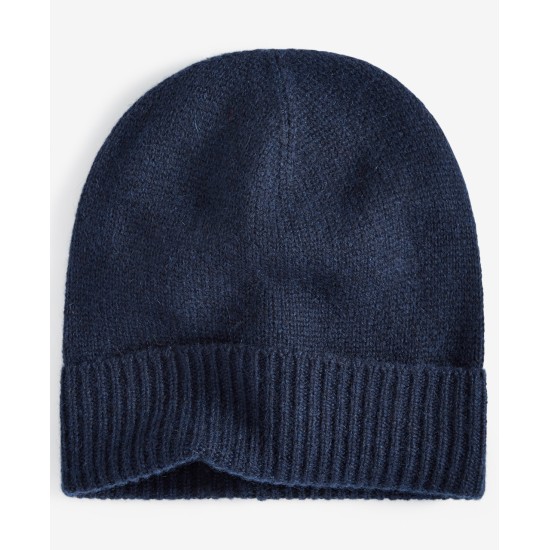  100% Cashmere Cuffed Beanie, Navy