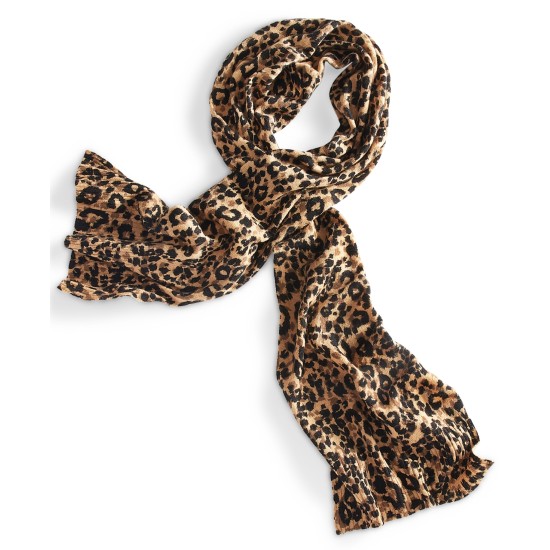  Cashmere Cheetah Mania Scarf, Pecan Sandie