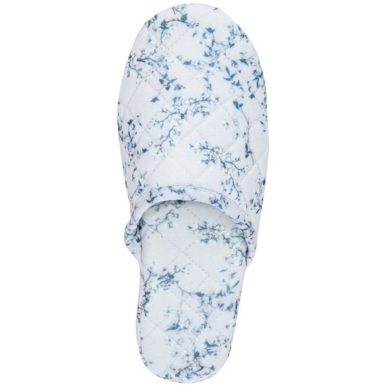  Printed Quilted Slide Slippers, Cherry Blossom, Medium