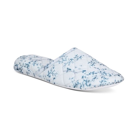  Printed Quilted Slide Slippers, Cherry Blossom, Large