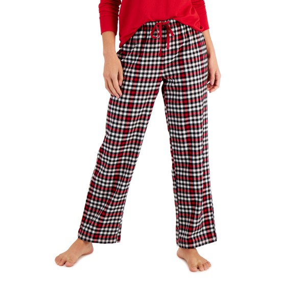  Womens Yarn Dyed Flannel Plaid Pajama Pants, Buffalo Check,XX-Large