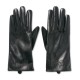  Women’s Studded Logo Faux-Leather Gloves – Black, M