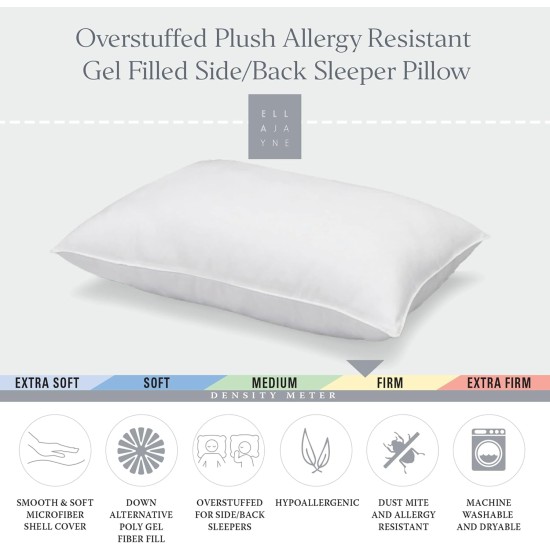  Signature Plush Allergy-Resistant Soft Density Stomach Sleeper Down Alternative Pillow