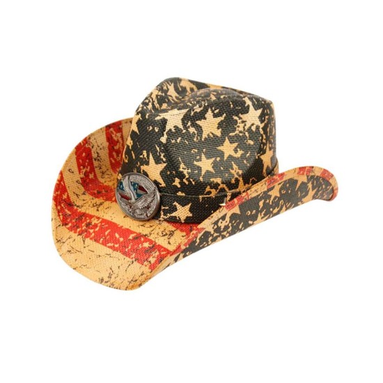  Angela & William American Flag Cowboy Hat with Eagle – American Flag