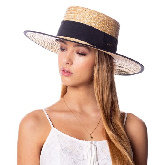  Angela & William Braid Natural Straw Women’s Boater Hat – Natural