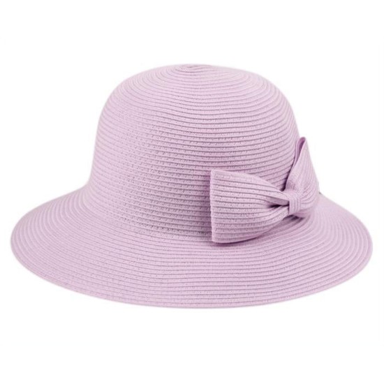  Angela & William Poly Braid Bucket Sun Hat with Ribbon – Lavender