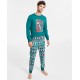  Matching Men’s Mix It Jolly Fair Pajamas Set, Green, X-Large