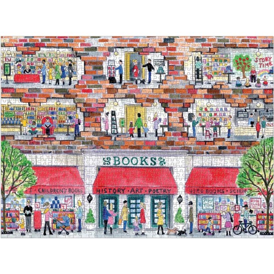  Michael Storrings A Day at The Bookstore 1000 Piece Puzzle from  – Beautifully Illustrated Jigsaw Puzzle of a Local Bookstore, 27″ x 20″ Fun & Challenging, Unique Gift Idea