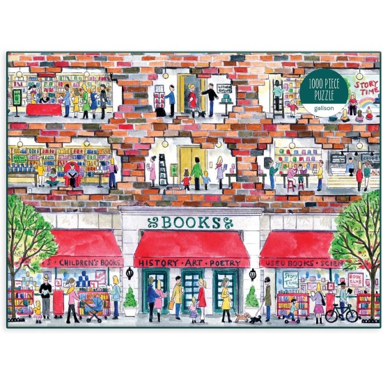  Michael Storrings A Day at The Bookstore 1000 Piece Puzzle from  – Beautifully Illustrated Jigsaw Puzzle of a Local Bookstore, 27″ x 20″ Fun & Challenging, Unique Gift Idea