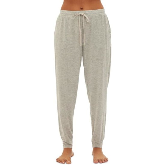  Body Women’s Drawstring-Waist Jogger Pajama Pants (Grey Heather, Medium)