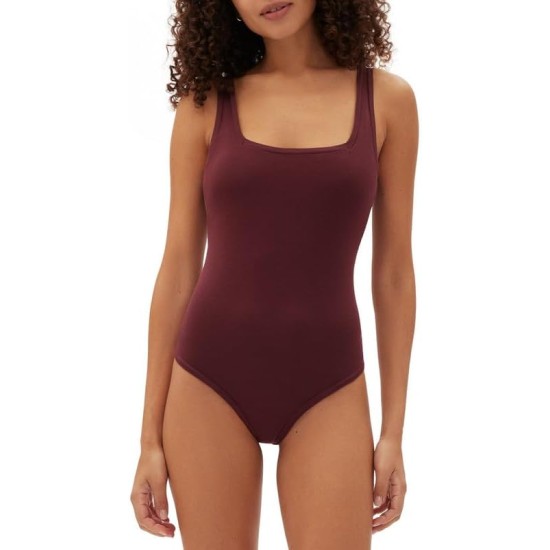  Body Women’s Logo Comfort Thong Bodysuit, Windsor Wine, Medium