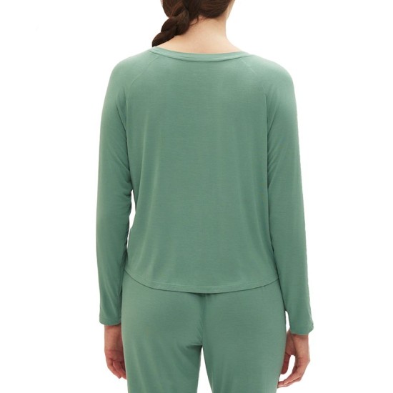  Body Women’s Long-Sleeve Crewneck Pajama Top, Boggy Green, Medium