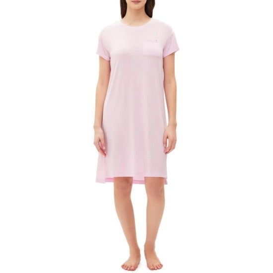  Body Women’s Short-Sleeve Dorm Nightgown (Butterfly Pink, Small)