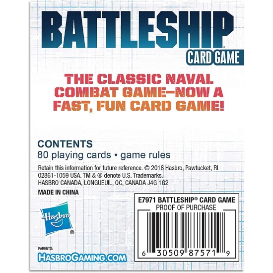  Gaming Battleship Card Game for Kids Ages 7 and Up, 2 Players Strategy Game Brown