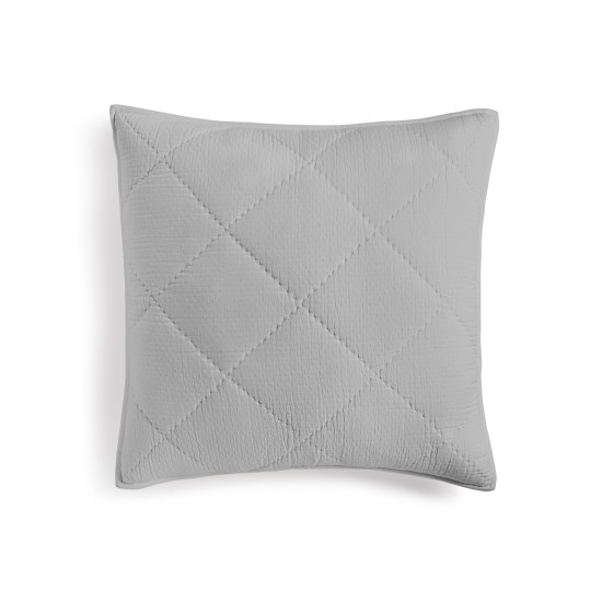  Dobby Diamond Quilted Sham, European, Grey