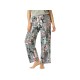  Women’s Printed Knit Long Pajama Sleep Pant, Grey, Medium