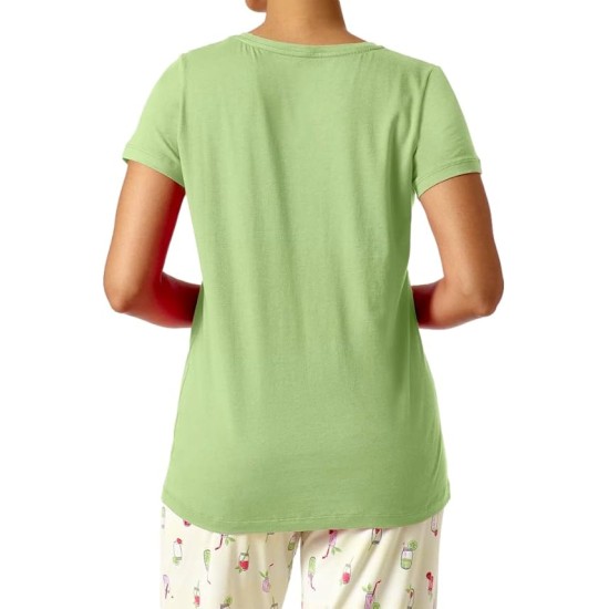  Women’s Short Sleeve Scoop Neck Sleep Tee, Nile, X-Large