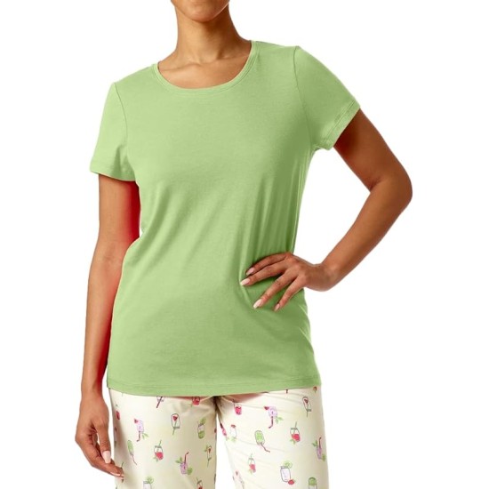  Women’s Short Sleeve Scoop Neck Sleep Tee, Nile, X-Large