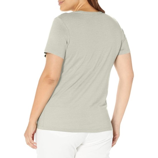  Womens Short Sleeve V-neck Sleep Tee Pajama Top, Frost Gray, Medium