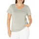  Womens Short Sleeve V-neck Sleep Tee Pajama Top, Frost Gray, Medium