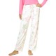  Women’s Waterflakes Printed Pajama Pants, Small, Egret