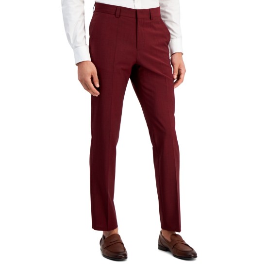 Hugo by  Men’s Modern-Fit Dark Red Suit Trousers, 36R