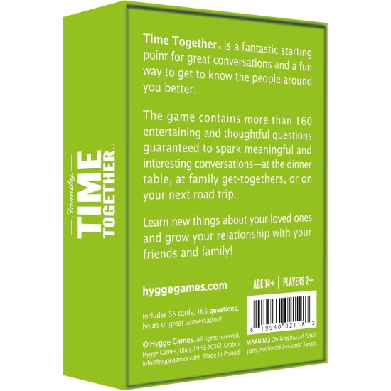  Time Together Family Game – Fun Conversation Starters Card Game for Families, Multicolored, Green, 4″ L x 3″ W x 1.5″ H