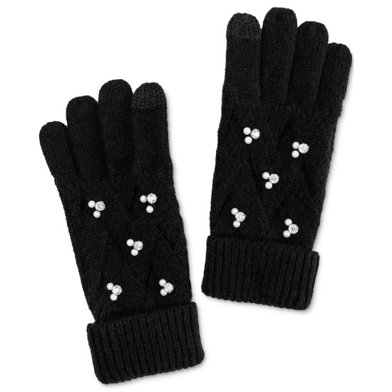  Women’s Embellished Gloves, Black