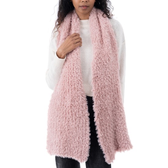  Women’s Faux-Fur Scarf, Blush