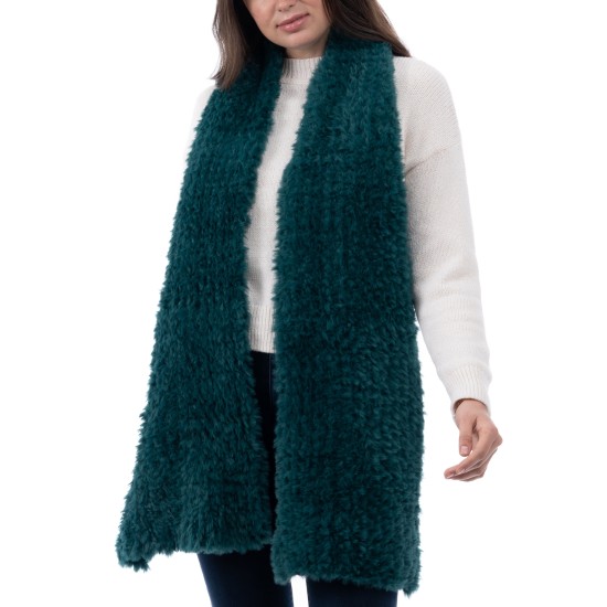  Women’s Faux-Fur Scarf, Teal